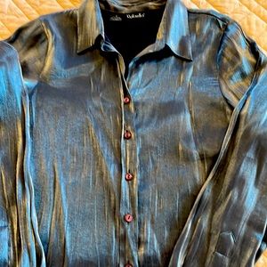 RAFAELLA  Shimmer Blue/Gray Blouse - Size S